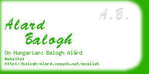 alard balogh business card